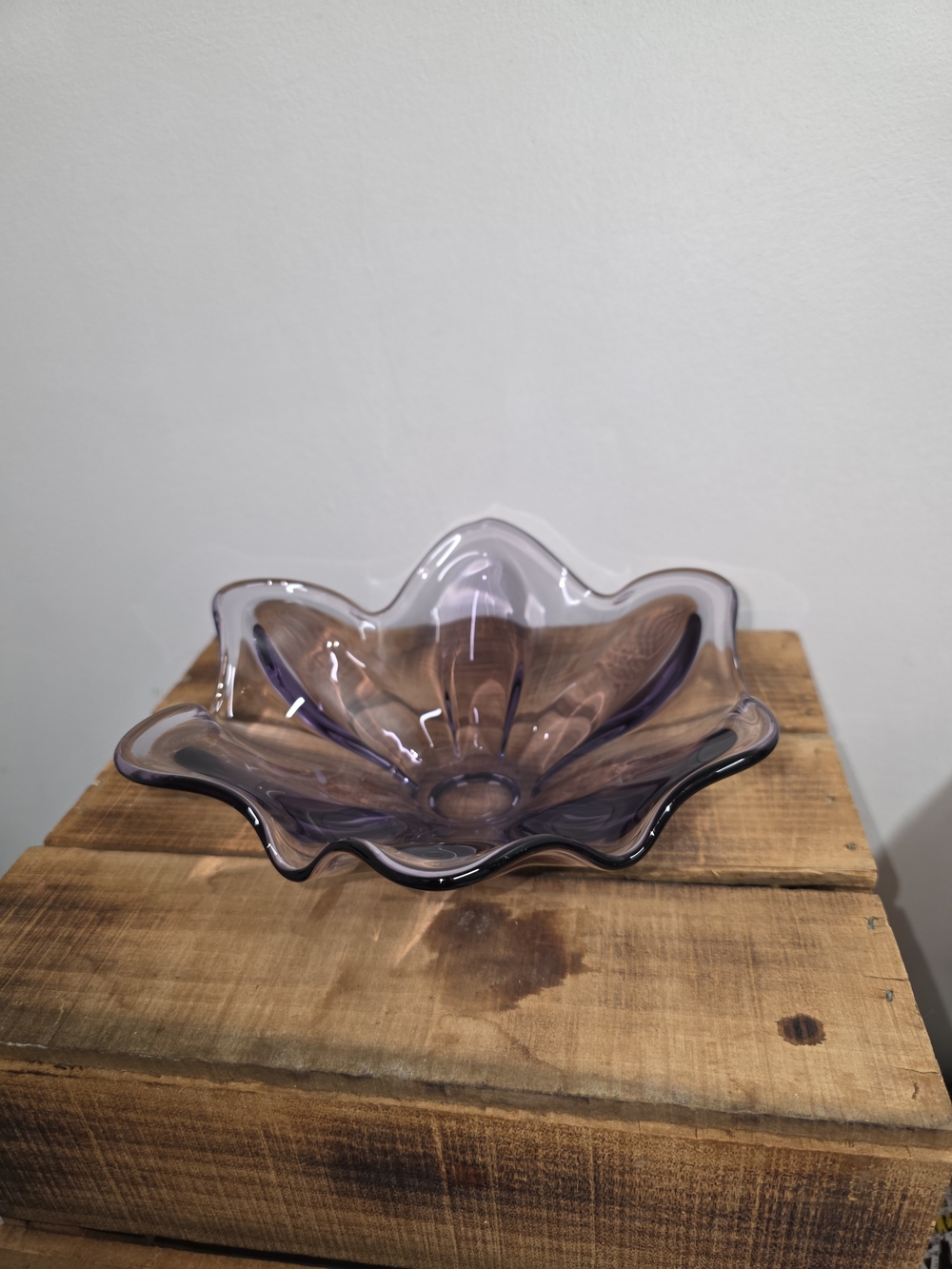 MCM Viking Amethyst Glass Decorative Bowl